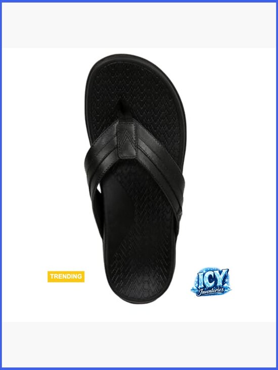 Leather-Trimmed Thong Sandal with Cushioned Footbed main image 5